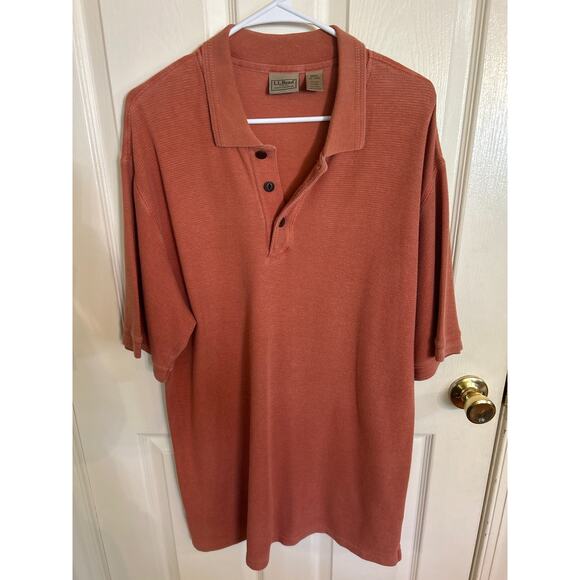 L. L. Bean Lot of 2 SS Shirts Salmon Polo/Blue Plaid ButtonUp‎ Size Large - Picture 2 of 6
